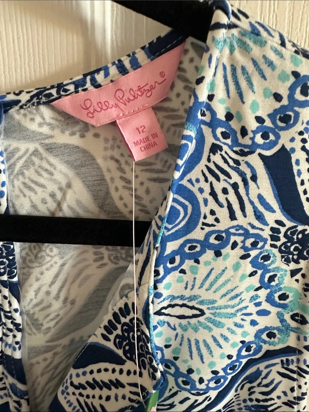 Lilly Pulitzer Blue and White Printed Mini Dress NWOT